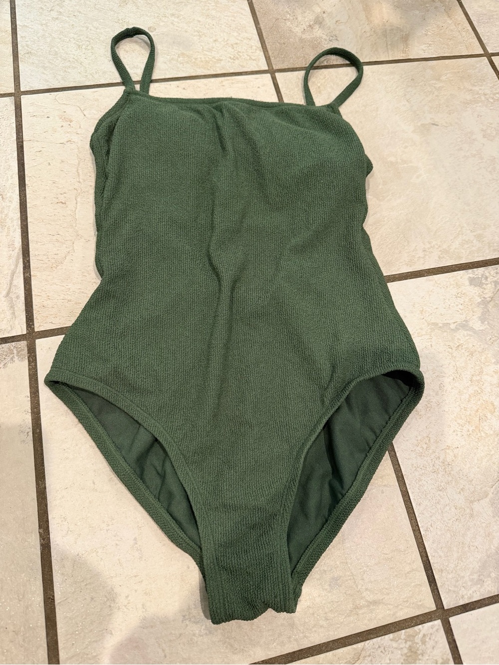 Classic One-Piece Swimsuit in Olive Green